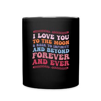 Frau Kind Liebe - Tasse einfarbig - Schwarz - Vorne