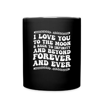 Frau Kind Liebe - Tasse einfarbig - Schwarz - Vorne
