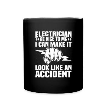 Electrician Electrical Engineering Insulation pliers Electronics - Full Colour Mug - black - Front