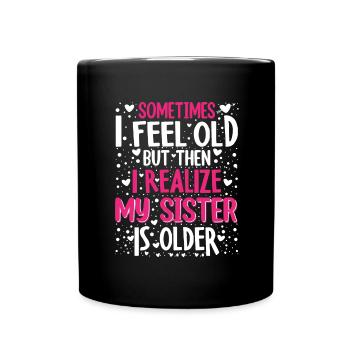 Elder sister siblings birthday gift - Full Colour Mug - black - Front