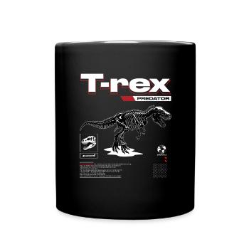 T-REX Tyrannosaurus Dinosaurier - Tasse einfarbig - Schwarz - Vorne