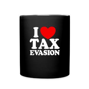 Ich liebe Steuerhinterziehungsteuerbetrug Steuerhi - Tasse einfarbig - Schwarz - Vorne