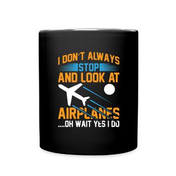 Air traffic controller Tower controller Flight attendants - Full Colour Mug - black - Front