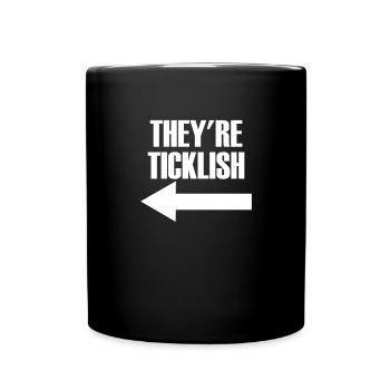 Sie sind kitzlige Pfeil mit Tickle Fight �brig - Tasse einfarbig - Schwarz - Vorne