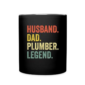 Heating Engineer Pump Valve Pressure Regulator Papa Father - Full Colour Mug - black - Front