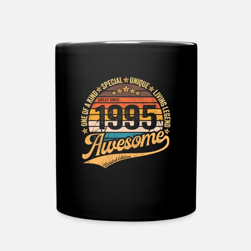 1995 Anniversaire Retro Gift né Année 1995 - Mug uni - noir