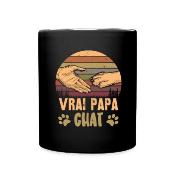 vrai papa chat - Mug uni - noir - Devant