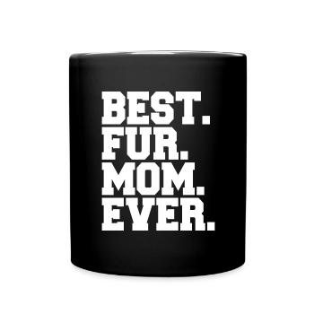 Fourrure maman chien maman et patte de chien - Mug uni - noir - Devant