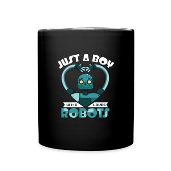 Roboter - Tasse einfarbig - Schwarz - Vorne