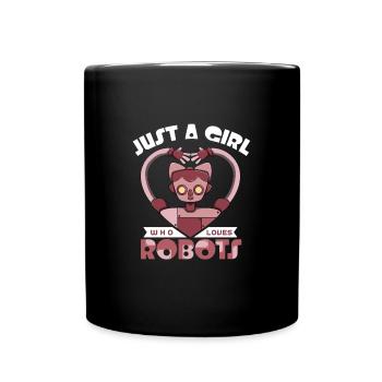 Roboter - Tasse einfarbig - Schwarz - Vorne