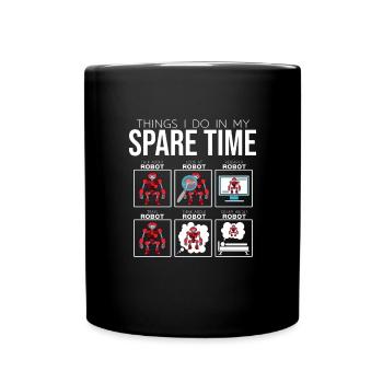 Roboter - Tasse einfarbig - Schwarz - Vorne