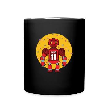 11. Geburtstag Roboter - Tasse einfarbig - Schwarz - Vorne