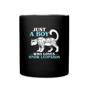 Schneeleopard - Tasse einfarbig - Schwarz - Vorne