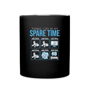 Schneeleopard - Tasse einfarbig - Schwarz - Vorne
