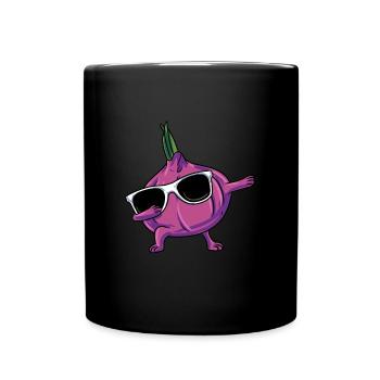Knoblauch Knoblauchbrot Geschenk - Tasse einfarbig - Schwarz - Vorne
