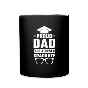 Stolzer Papa 2023 Absolvent, 23 Abschlussgrad - Tasse einfarbig - Schwarz - Vorne