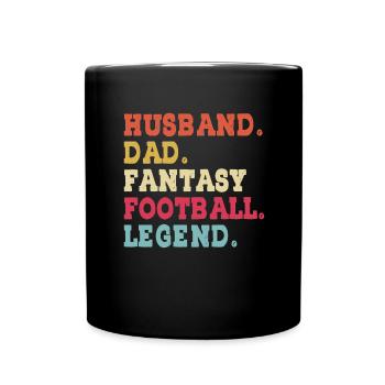 Fantasy Football Vater Ehemann Fantasie Frau - Tasse einfarbig - Schwarz - Vorne