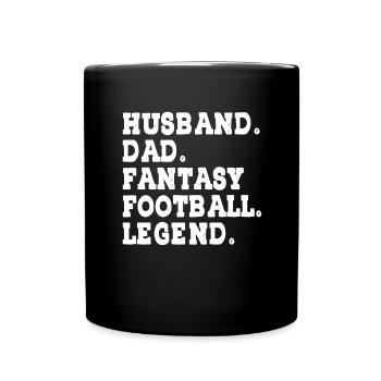Fantasy Football Vater Ehemann Fantasie Frau - Tasse einfarbig - Schwarz - Vorne