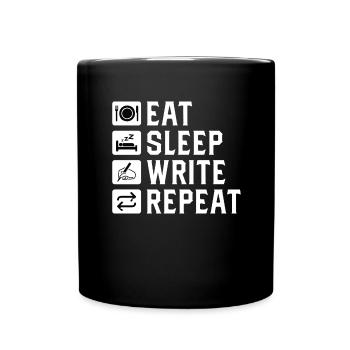 Writer Author Book Writing Novelist - Full Colour Mug - black - Front