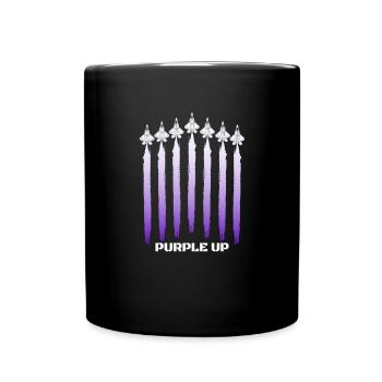 Purple Up Fighter Jet Contrails Milit�rkinder - Tasse einfarbig - Schwarz - Vorne
