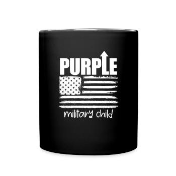 Lila up Military Child American Flag Kinder Kinder - Tasse einfarbig - Schwarz - Vorne