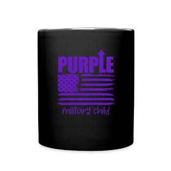 Lila up Military Child American Flag Kinder Kinder - Tasse einfarbig - Schwarz - Vorne