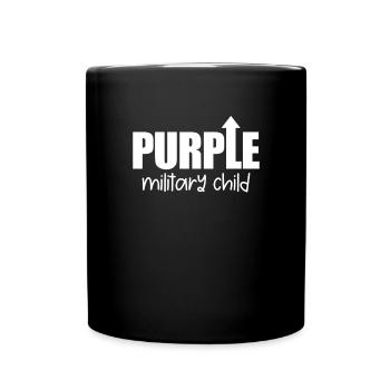 Lila milit�rische Kindermonat Kinder lila lila auf - Tasse einfarbig - Schwarz - Vorne