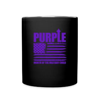 Lila up Monat der Flagge der Milit�rkind USA - Tasse einfarbig - Schwarz - Vorne