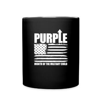 Lila up Monat der Flagge der Milit�rkind USA - Tasse einfarbig - Schwarz - Vorne