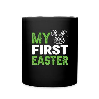 Mes premiers œufs de lapin de Pâques Bébé Enfant biologique - Mug uni - noir - Devant