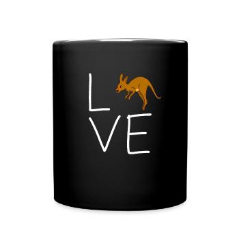 Liebe Kangaroo Geschenk Aussie Australia Kinder K� - Tasse einfarbig - Schwarz - Vorne