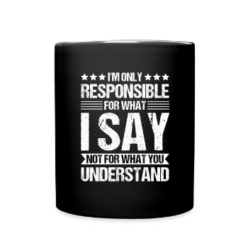 Drôle de dire ironie sarcasme amusant - Mug uni - noir - Devant