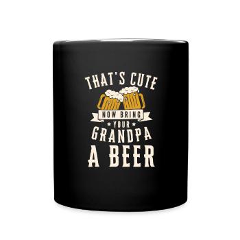 Opa Enkel Bier Freunde Großvater Enkelin Geschenk - Tasse einfarbig - Schwarz - Vorne