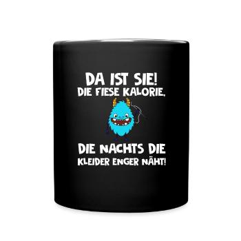 Lustiges Abnehmen Fit Werden Design - Tasse einfarbig - Schwarz - Vorne