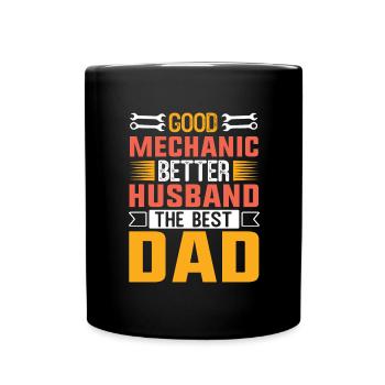 daddy father mechanic couple parents daddy - Full Colour Mug - black - Front