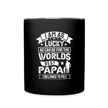 Welt bester Papa Vater Paare Paar Eltern Dad daddy - Tasse einfarbig - Schwarz - Vorne
