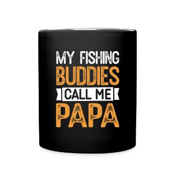 Père Pêche Fête des pères Pêcheur Pêche Papa Poisson - Mug uni - noir - Devant
