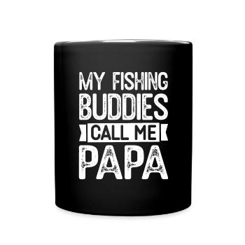 Vater Angeln Vatertag Angler Fischen Papa Fisch - Tasse einfarbig - Schwarz - Vorne