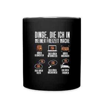 Dinge Die Ich In Meiner Freizeit Mache Bären - Tasse einfarbig - Schwarz - Vorne