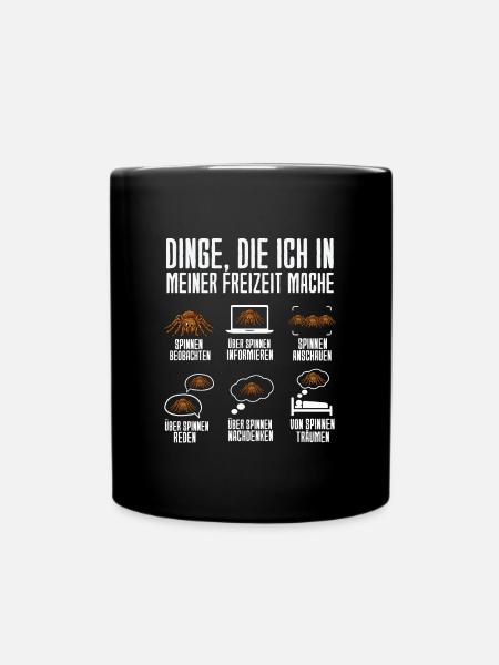 Dinge Die Ich In Meiner Freizeit Mache Spinnen - Tasse einfarbig - Schwarz