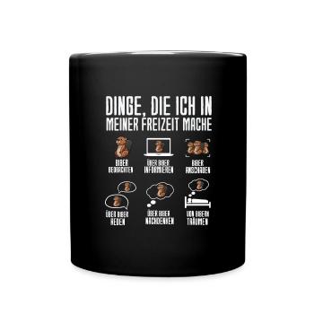 Dinge Die Ich In Meiner Freizeit Mache Biber - Tasse einfarbig - Schwarz - Vorne