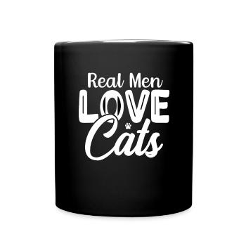 Real men love cats cat man cat father - Full Colour Mug - black - Front