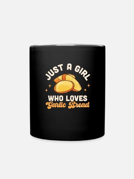 Knoblauch Knoblauchbrot Essen Geschenk - Tasse einfarbig - Schwarz