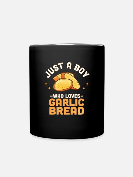 Knoblauch Knoblauchbrot Essen Geschenk - Tasse einfarbig - Schwarz