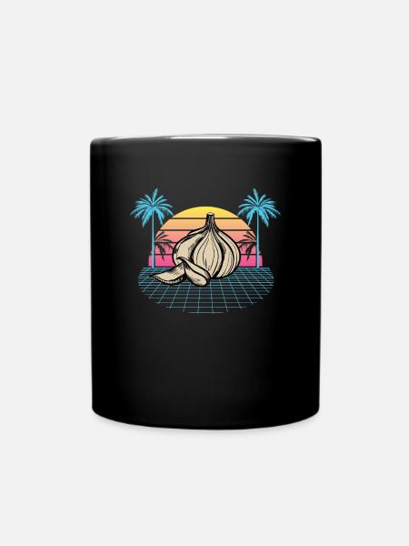Knoblauch Knoblauchbrot Essen Geschenk - Tasse einfarbig - Schwarz
