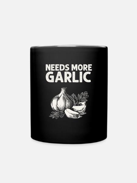 Knoblauch Knoblauchbrot Essen Geschenk - Tasse einfarbig - Schwarz