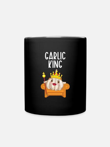 Knoblauch Knoblauchbrot Essen Geschenk - Tasse einfarbig - Schwarz