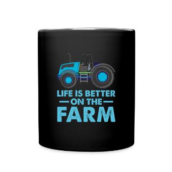 La vie est meilleure sur le tracteur agricole - Mug uni - noir - Devant
