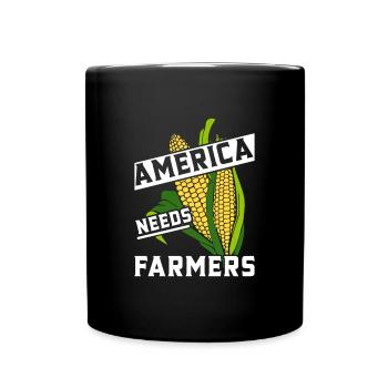 America needs farmers corn food - Full Colour Mug - black - Front