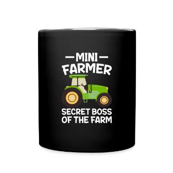 bauer Heimlicher Chef Der Farm - Tasse einfarbig - Schwarz - Vorne